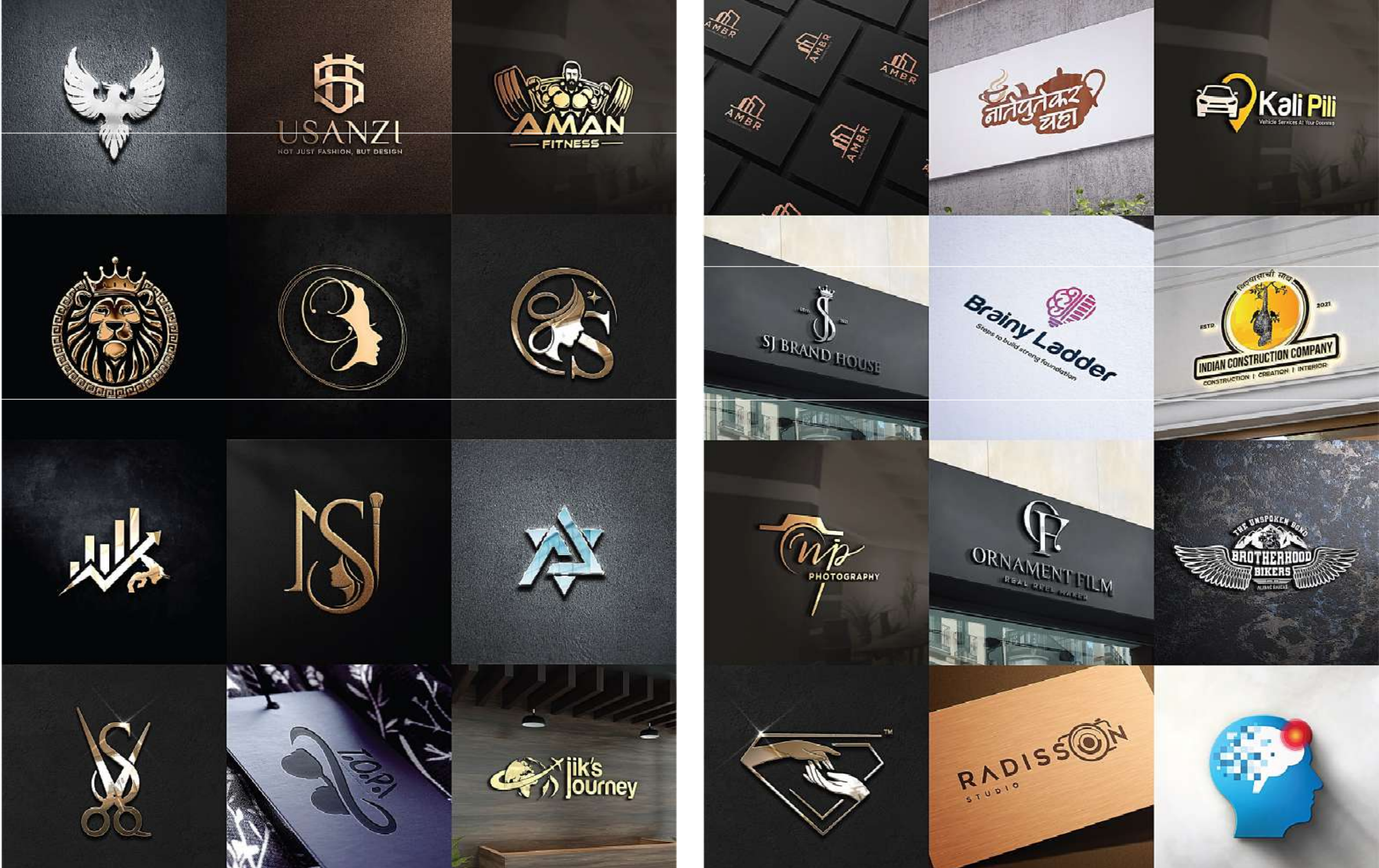 Creative logo design portfolio by Genesis Digitech